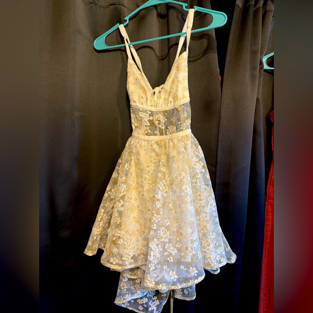 Lucy in the Sky Gold Floral Dress